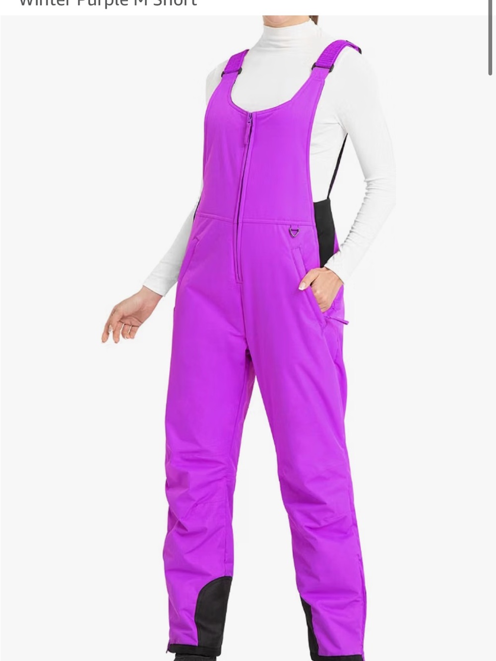 Ohuhu Womens Snow Bib Essential Insulated Ski Bib Overalls Purple M short